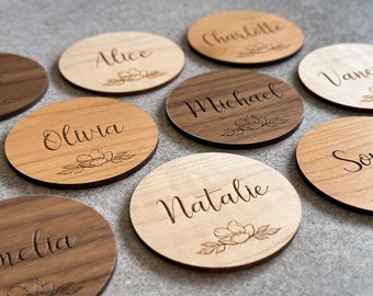 Wedding Place Cards & Favours, Wood Coasters, Personalised Engraved Gifts, Bomboniere, Place Settings