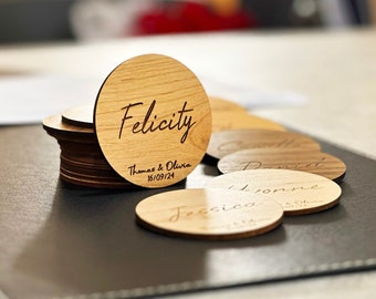 Wood Coasters, Wedding Place Cards, Guest Favours, Custom Gifts and Personalised Bomboniere