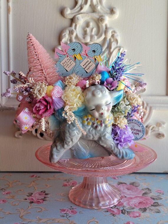 Vintage Easter Lamb Assemblage