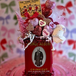 Vintage Prince Albert Tin Valentines Day Assemblage