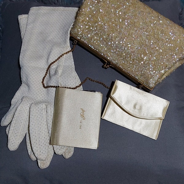 Bags By Joseph 1930s-50s Sequin Clutch and Accessories