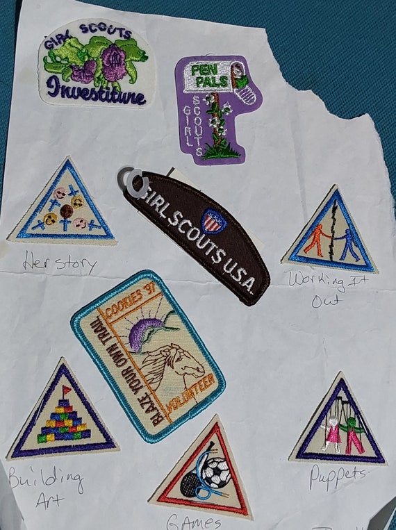 Vintage 90s Brownie Girl Scouts Patch Lot, new ne… - image 1