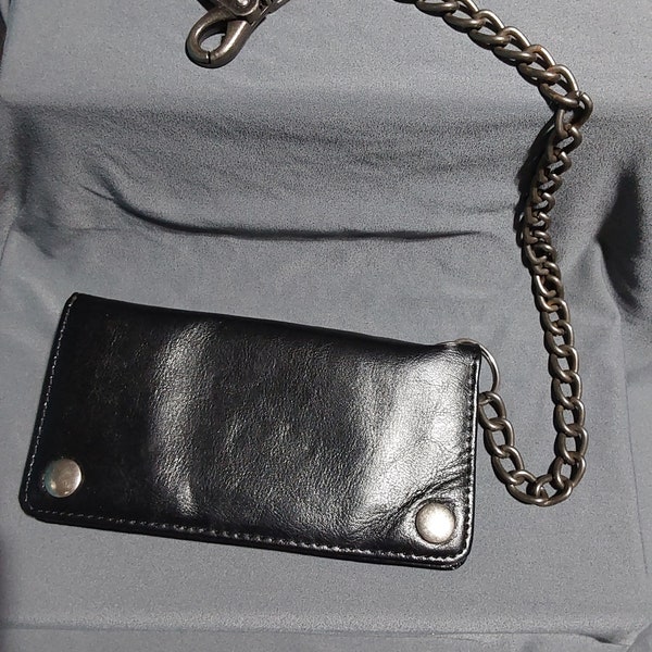 90s Genuine Leather Chain Wallet