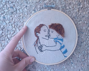 Motherly Love: Handcrafted Maternity Embroidery in 6-Inch Frame