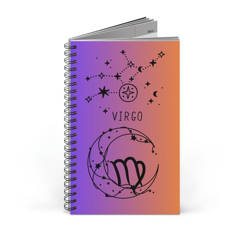 A5 Zodiac Sign Virgo Colorful Spiral Bound Journal Blank Dot - Etsy
