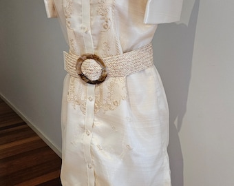 Embroidered Pina Organza Filipiniana Barong Dress – Traditional Filipino Formal Gown