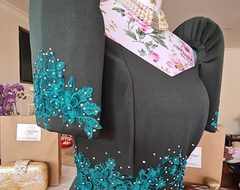 Filipiniana Serpentina Gown (SA-SER-001) Color Emerald Green
