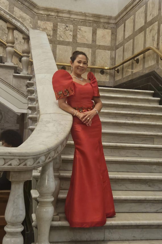 Silk Filipiniana Terno Dress - Modern Filipiniana Formal Wear, Size S -  Etsy Ireland