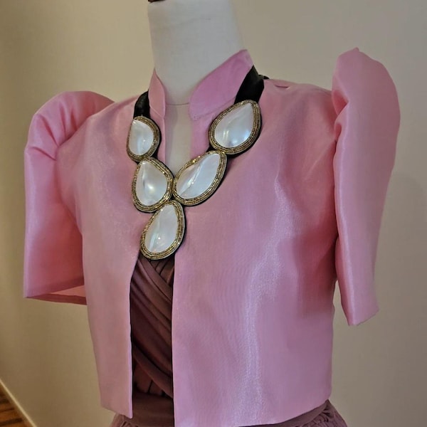 Filipiniana Bolero Organza de seda | Encobrimento filipiniano moderno