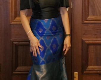 Filipiniana Terno ドレス シルク - モダン Filipiniana フォーマルウェア、サイズ S