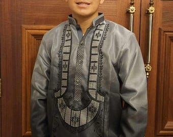 Gray Barong Tagalog (SA-BT-002)