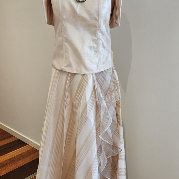 Top e saia Filipiniana Lea TERNO para eventos de casamento, culturais ou formais (SA-LT-001)