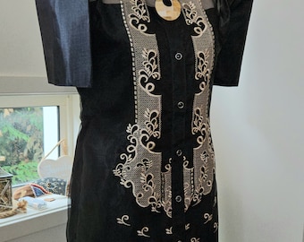 Filipiniana Rita  Ladies Barong Tagalog Dress (Embroidered) (SA-LBD-001), premium quality.