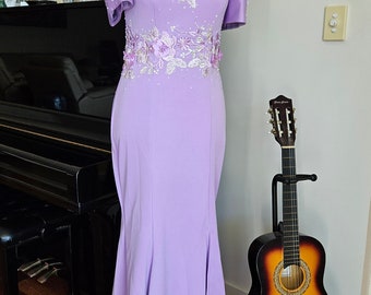 Filipiniana serpentina dress (Lilac or Light Purple)