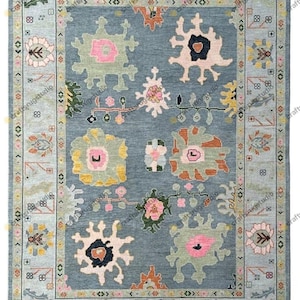 10X14 Grey Modern Oushak Hand Knotted Rug  Handmade Rugs for Living Room - Antique Contemporary rug, Soft wool, farmhouse kids room,guest