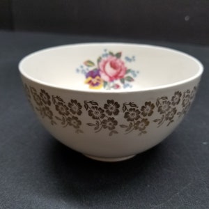 Vintage Empire Porcelain Co Golden Bouquet 22 kt Soup Bowl
