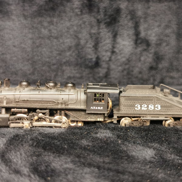 Vintage Locomotive à vapeur Bachmann à l'échelle N 0-6-0 Santa Fe ATSF 3283 noire avec annexe à réparer