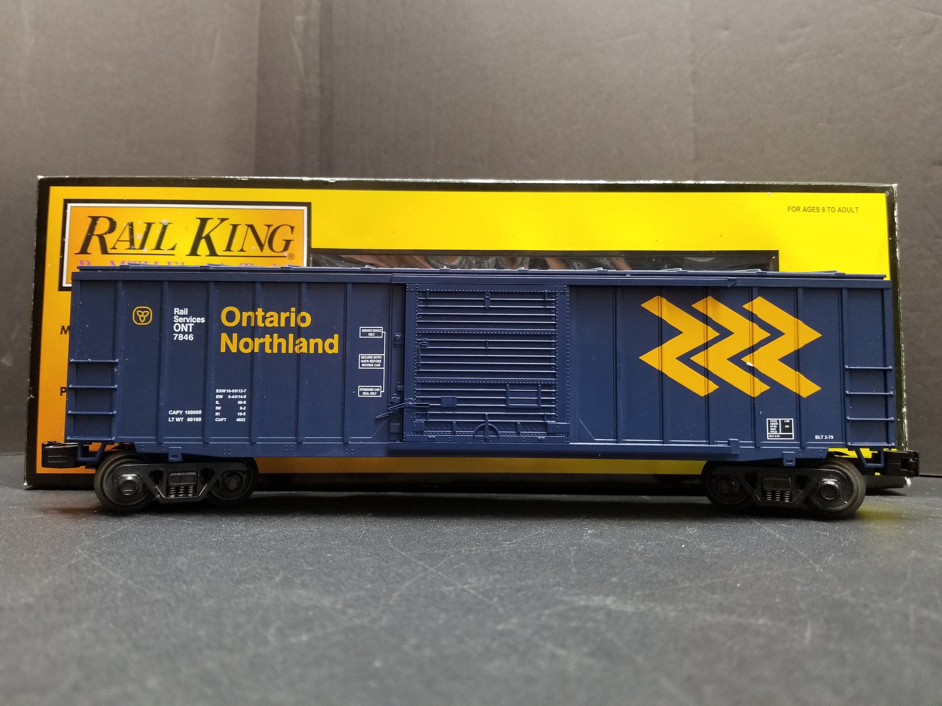 MTH Rail King O Scale Ontario Northern 50' Modern Box Car 30-74392 New Open Box