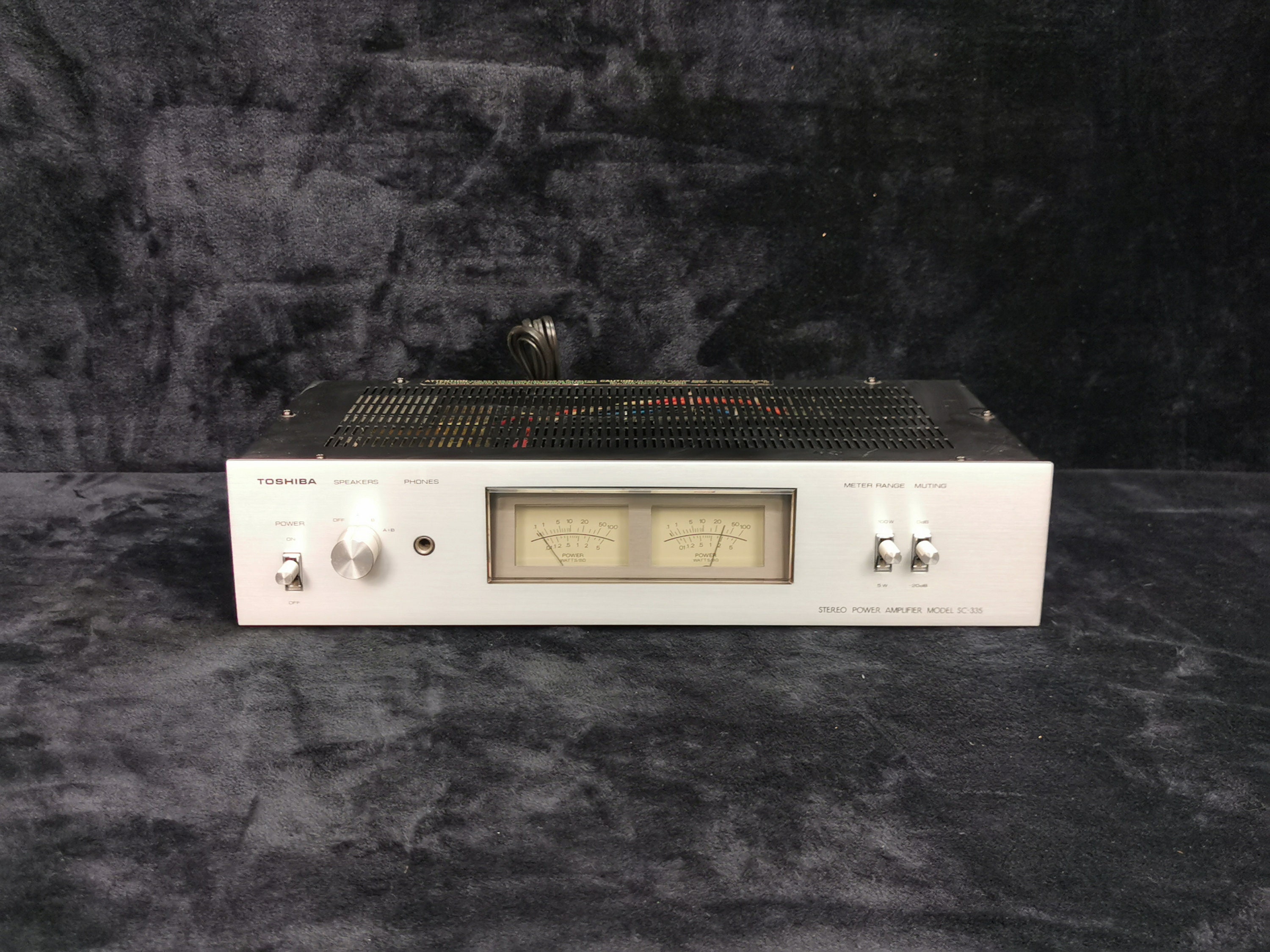 Vintage Toshiba Stereo Power Amplifier Model SC-335 Tested Working