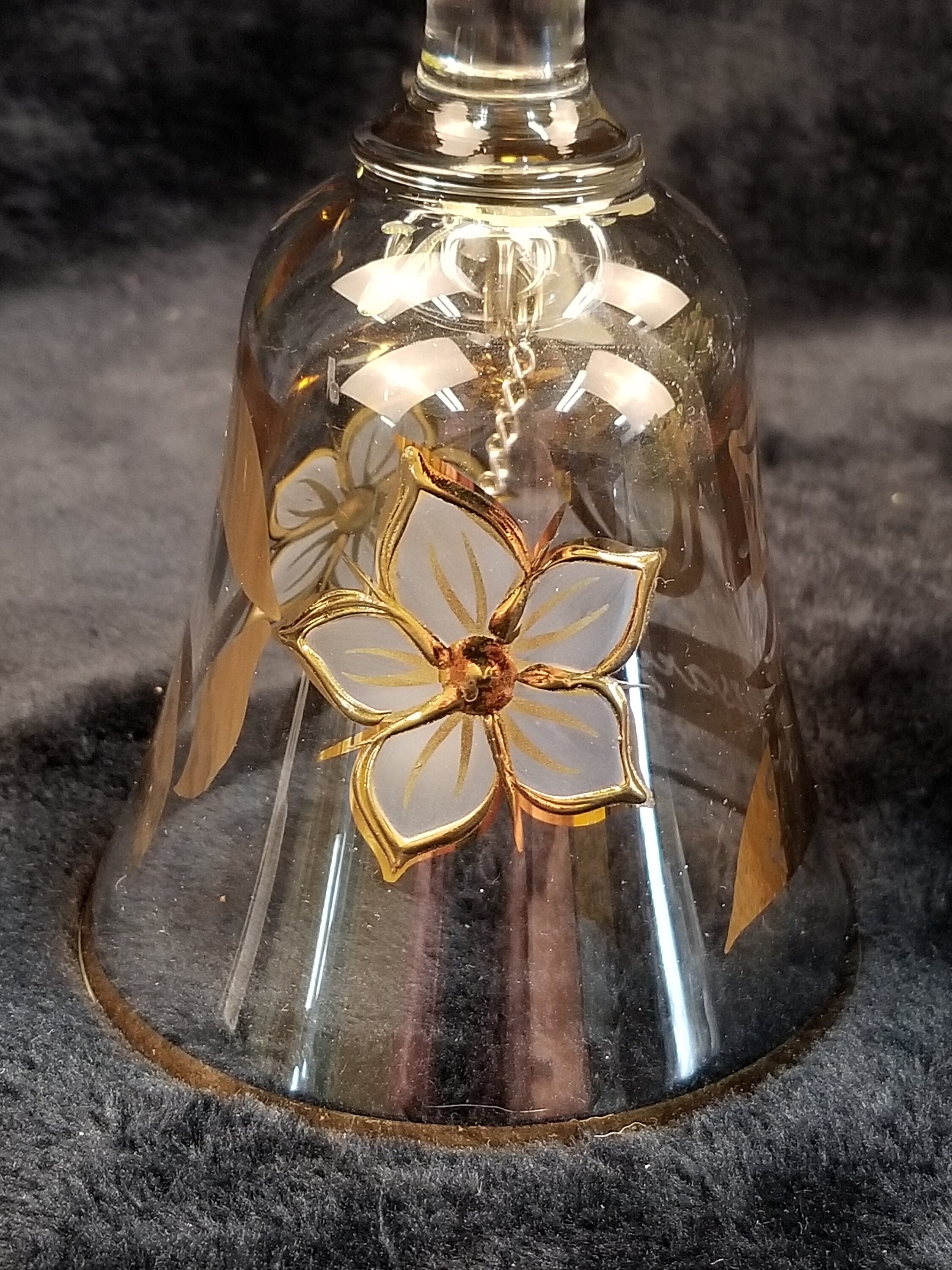 Vintage Bohemia Crystal 50th Anniversary Bell Gold Trimmed and Etsy