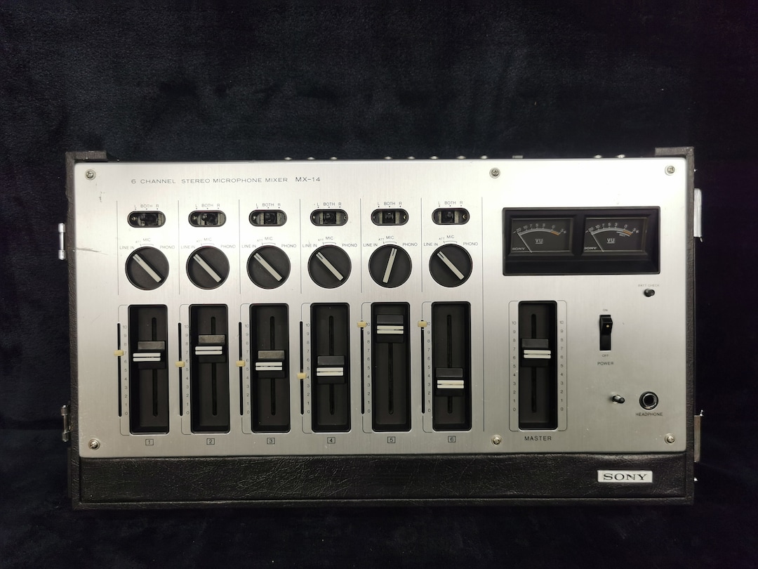 Vintage Sony 6-channels Sound Mixer Mic Mixer Model MX-14 Tested
