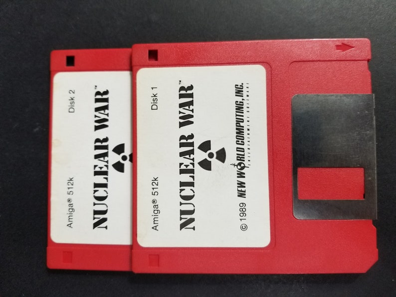 Vintage New World Computing Nuclear War 2 Disk Amiga Game Rare image 3