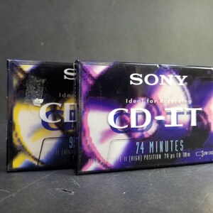 Vintage Sony Lot Of 2 Cassette Tapes 74 & 94 Cd-It High Bias Slim Case New Sealed