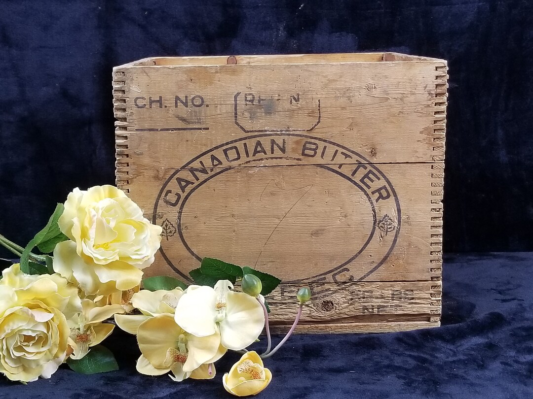 Vintage Canadian Butter Wooden Crate Circa 1950's Etsy