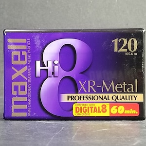 Vintage Maxell 8mm Camcorder Videotape Professional Quality XR-Metal 120 Hi8 New Sealed