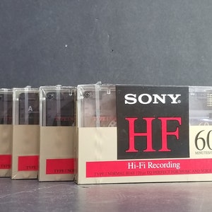 Vintage Sony Lot Of 4 Cassette Tapes HF 60 High Fidelity Type I New Sealed