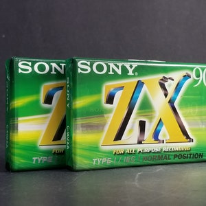 Vintage Sony Lot Of 2 Cassette Tapes C-90Zxa Type I New Sealed