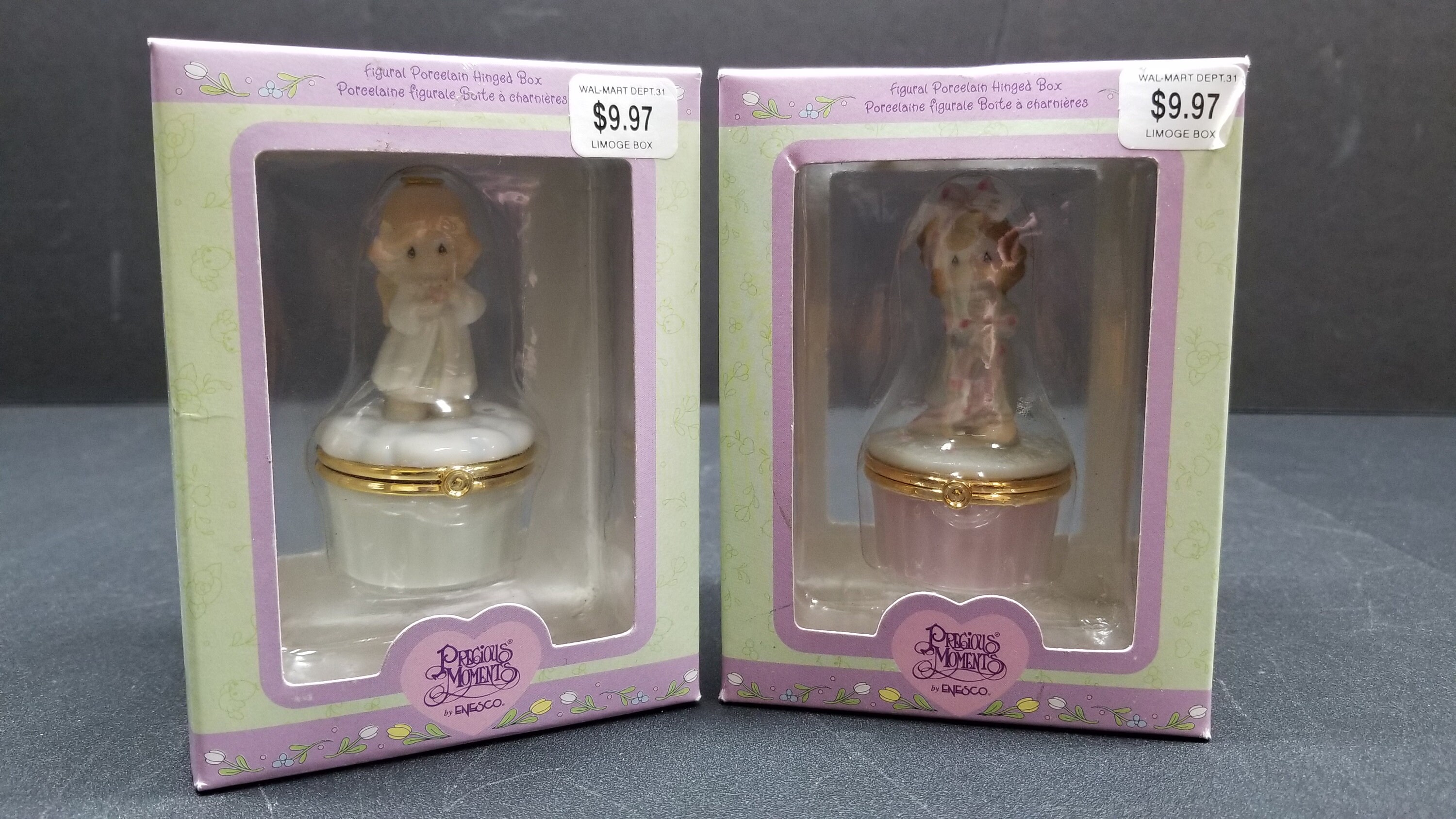 Lot of 2 Precious Moments by Enesco Figural Porcelain Hinged - Etsy