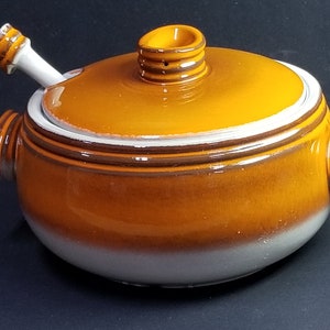 Vintage Soup Tureen Beauce Pottery Coll. Cartier C-58 Orange