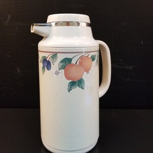 Vintage Coffee Carafe Pitcher Made In Japan Fruits Design