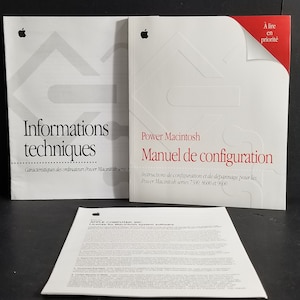 Vintage Apple User&#39;s manual French/Francais Manuel de Configuration 7300/8600/9600