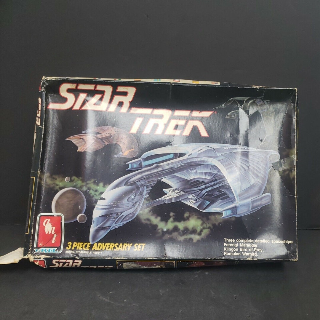 AMT 6858 Star Trek 3 Piece Adversary Set Model Kit NEW Open Box (1989 ...