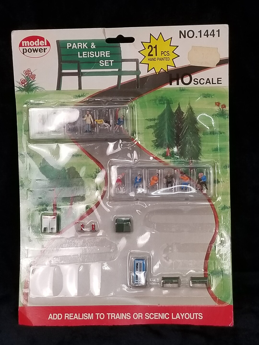 Vintage Model Power HO Scale Park & Leisure Set 21 Pieces Hand Painted Figures for Trains Layout