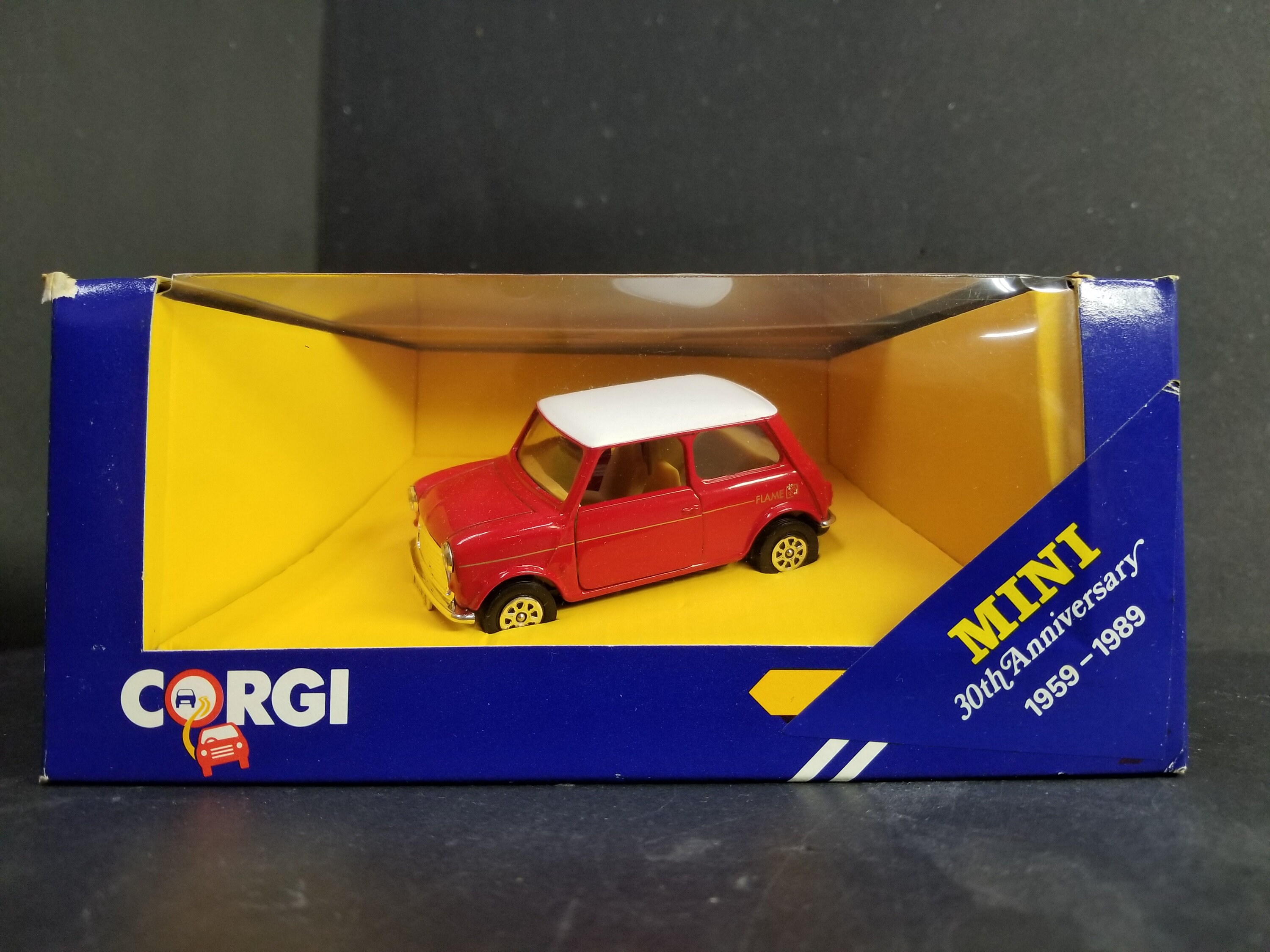 Vintage Corgi 1/36 Scale Mini 30th Anniversary 1959-1989 Flame