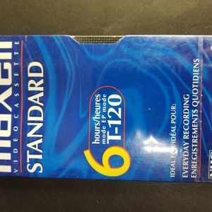 Vintage Maxell Vhs Tapes Blank Standard T-120 6 Hours New Sealed