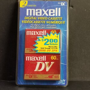 Vintage Maxell Pack Of 2 Digital Video Cassette Mini Dvm-60Se New Sealed