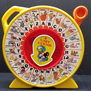 1989 Wlat Disney Mickey ABC&#39;s See N Say Mattel