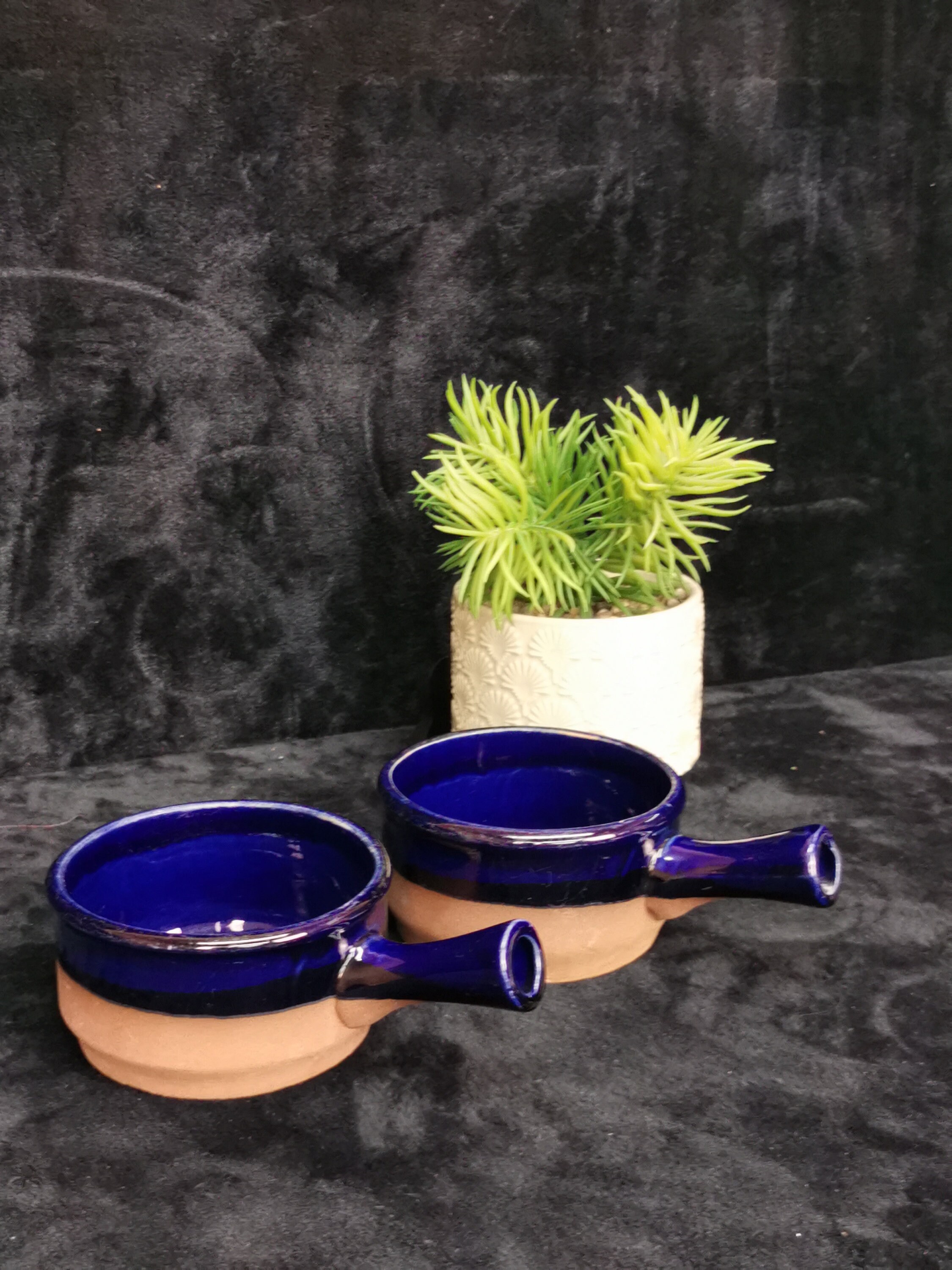 ヴィンテージ ボースウェア オニオンスープボウル：コバルトブルー