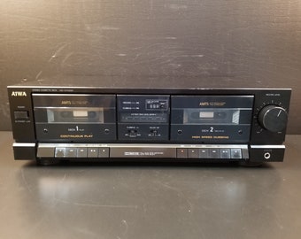 Vintage Aiwa AD-WX333C Dual Cassette Deck Needs Rebuild