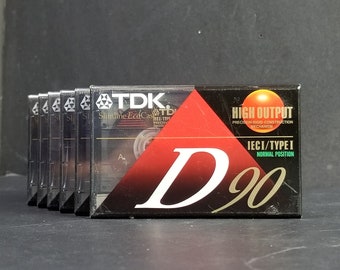 Vintage TDK Lot Of 6 Cassette Tapes D90 High Output Type I New Sealed