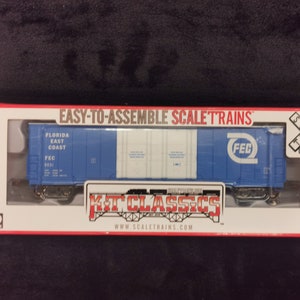 Vintage Scale Trains HO Scale Evans Usre 5100 Rbl 8&#39; Boxcar Florida East Coast #5031 Blue
