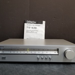 Vintage Denon Am/fm Stereo Tuner Model TU-520 Tested Working With