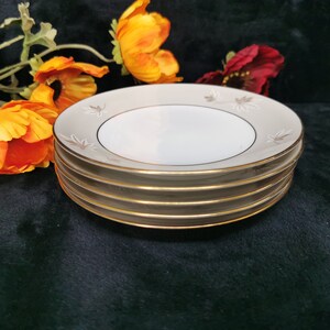 Set of 5 Vintage Zylstra Handcrafted Select Fine China Frosted Leaves Made in Japan 6 3/8&quot; Salad Plates