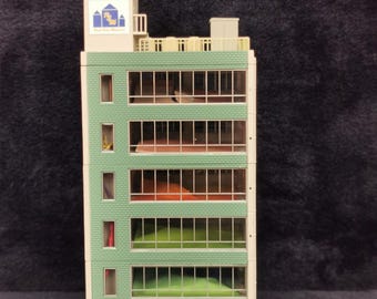 Vintage N Scale Kato Office  Building 23-434A Scenery Layout Custom Lighted Working