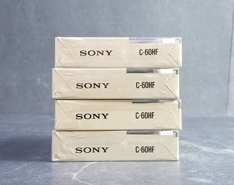 使用品内容消去済：SONYのＣ６０ＨＦカセットテープ５ケース ビンテージ ソニー HF 60 カセットテープ - 新品未開封 4本セット