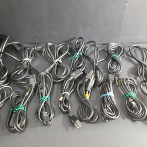 Lot van 15 computernetsnoeren zwart, niet getest in goede staat